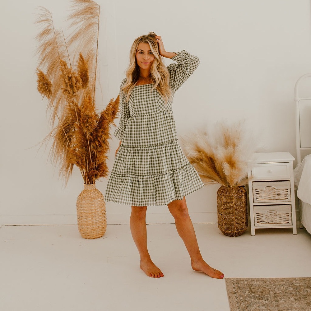 Women’s Spring Dress Modest Gingham